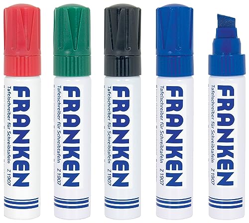 FRANKEN Board-Marker, nachfüllbar, 4-12 mm Keilspitze, 4 Stück, farblich sortiert, Z1909