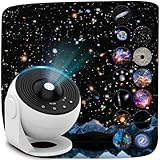 YunLone Home Planetarium Star Projector Galaxy Light Night Lights with 12 Lights Film Discs, Nebula/Moon/Celestial Galaxy Projector, Zoom, Timer & Rotation Control, 3D Light Projector