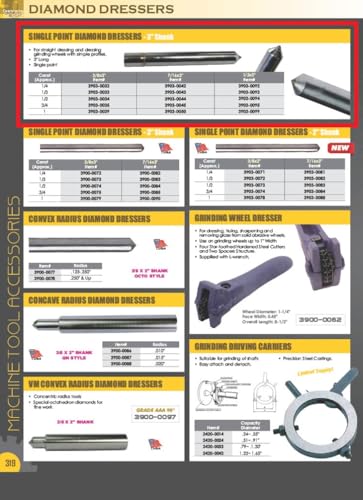 HHIP 3903-0200 Cômoda de diamante de ponto único de 1/4 quilate x 15 cm