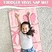 Shellwei Vinyl Nap Mat for Kids Preschool Daycare 52 x 20 x 1'' Kids Sleeping Folding Rest Mat for Toddler Boys Girls Baby Classroom Home Travel(Pink Bow)