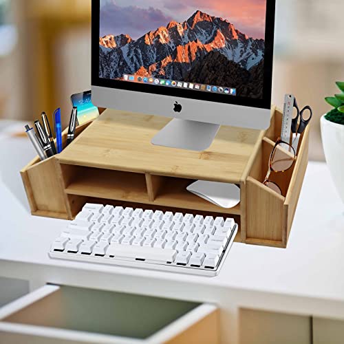 Bothixi Bamboo Desk Organizers, Bamboo Makeup Organizer, Durable Bamboo Drawer Organizer, Mini Desk Organizers And Storage With Drawers, For Office Supplies,Makeup, Toiletries, Crafts, Etc #TOP2