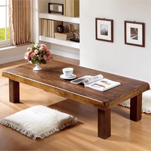 Mesas De Centro De Madera Rústicas Mesa De Centro Rectangular Moderna De Madera Maciza Mesa Auxiliar/Auxiliar Moderna De Cóctel/Té Ideal para Sala De Estar, Salón Y Oficina,Café,47.24 Inch