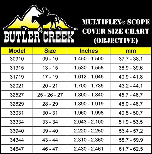 image for Butler Creek 13-15 Objective Multiflex Flip-Open Scope Cover, Black, S