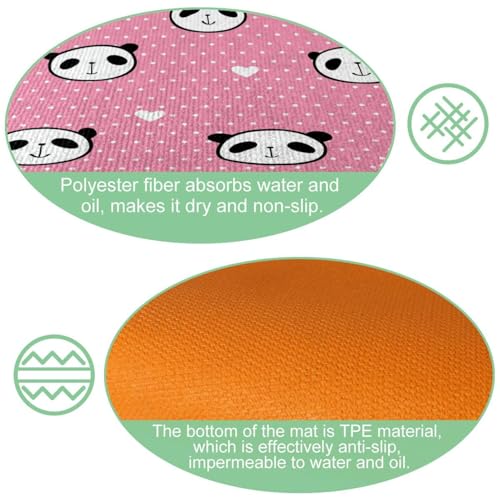 Alfombrillas de cocina antideslizantes para evitar resbalones y manchas juego de 2 pandas 6