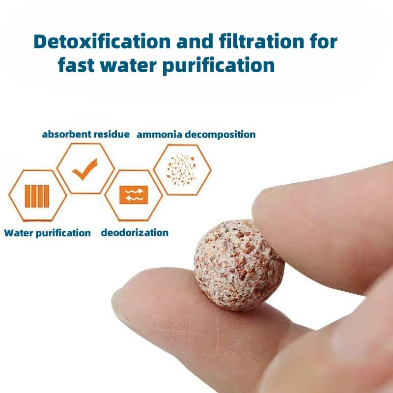 Image of 1.1 lbs Ceramic Bio Filter Balls for Aquarium, Fish Tank Filter Media Sphere for Freshwater & Saltwater, Koi Pond Sump Filter with Reusable Media Bag
