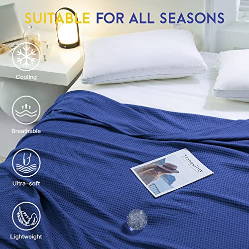 Image of AmyHomie Cooling Waffle Blanket King Size, 100% Rayon Derived from Bamboo