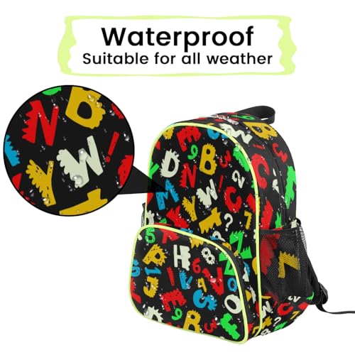 Alphabet Toddler Backpack for Boys Girls, Kids Bookbag Preschool Kindergarten School Backpack for Daycare Nursery with Chest Strap4