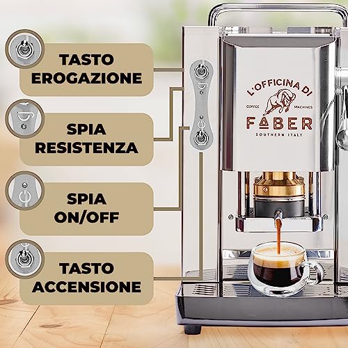 FABER COFFEE MACHINES | Modell Pro Deluxe | Kaffeepadmaschine für 44 mm ESE-Pads | Chrom-Finish | Padpresse aus Messing (Stainless Steel) 3 FABER COFFEE MACHINES | Modell Pro Deluxe | Kaffeepadmaschine für 44 mm ESE-Pads | Chrom-Finish | Padpresse aus Messing (Stainless Steel)
