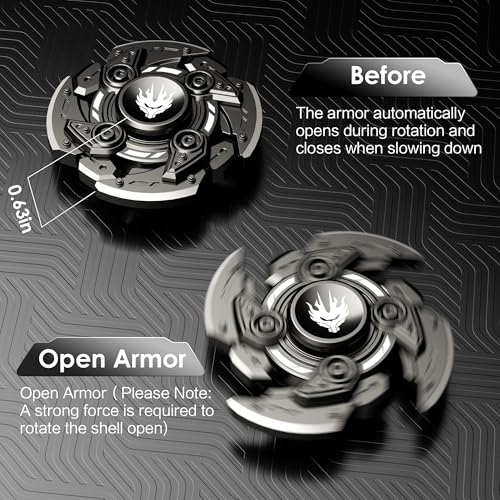 Image of INNOPLUS Fidget Spinner for Adults, Cool Open-Armor Metal Fidget with Magnetic Transformation, Portable Hand Spinner EDC Stress Relief Gadget for ADHD, Anxiety, Autism