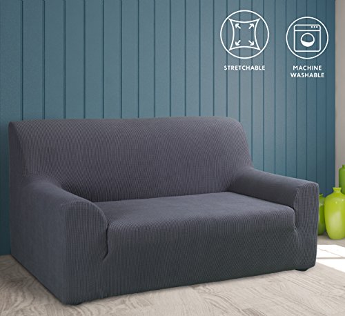 Couverture extensible canapé 2 places Tural gris stretch