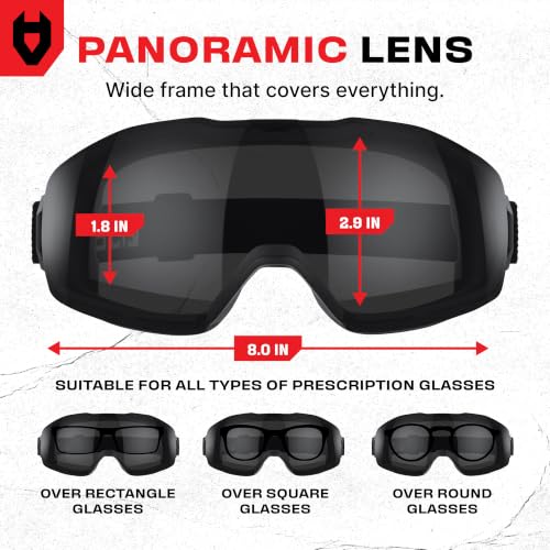 Image of NoCry Anti-Fog Safety Goggles Over Glasses, Dust Eye Protection, ANSI Z87.1