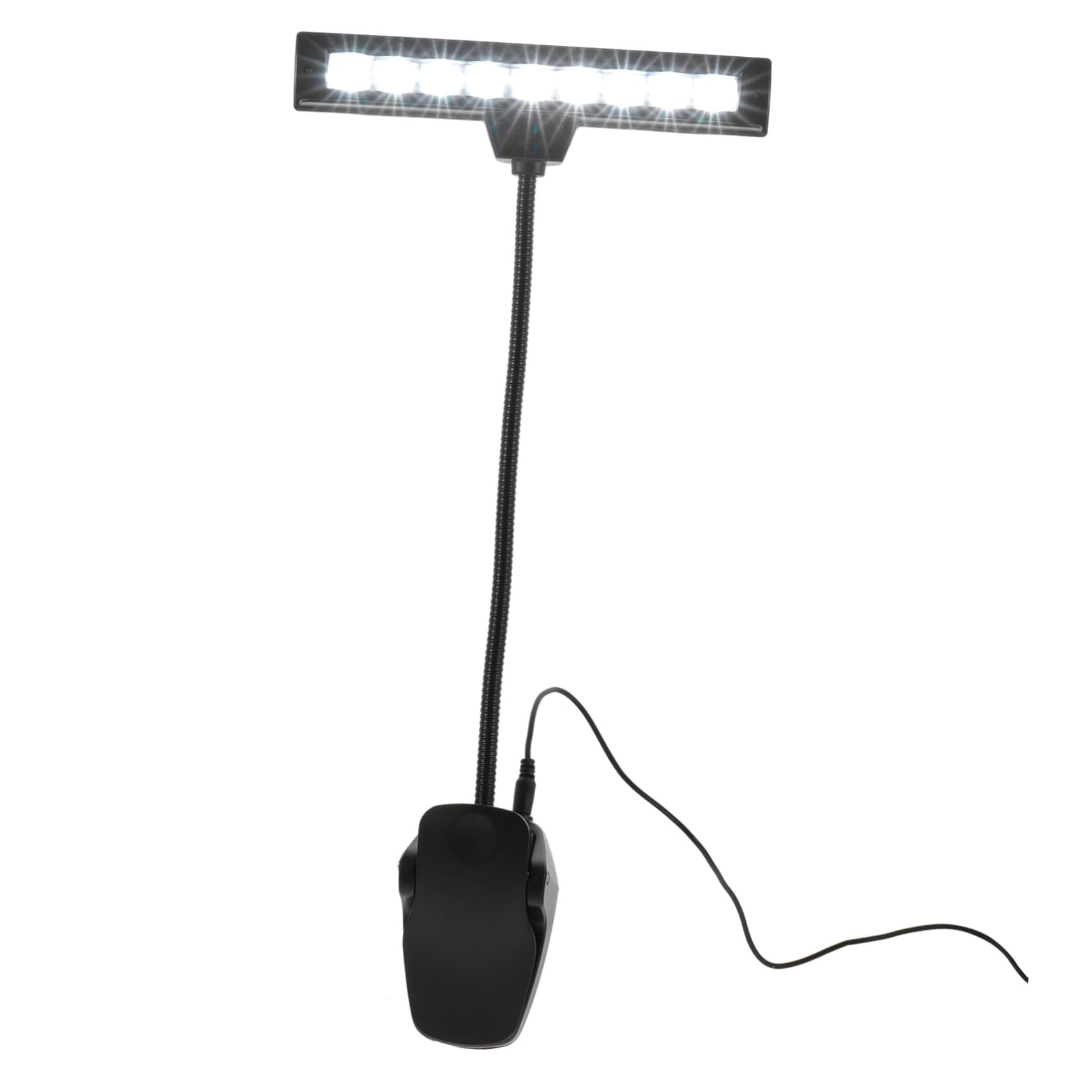 FRCOLOR Lampada per Leggio Musicale LED Luce per Pianoforte con Clip Regolabile senza Batterie Nero per Orchestra Scrivania Tavolo