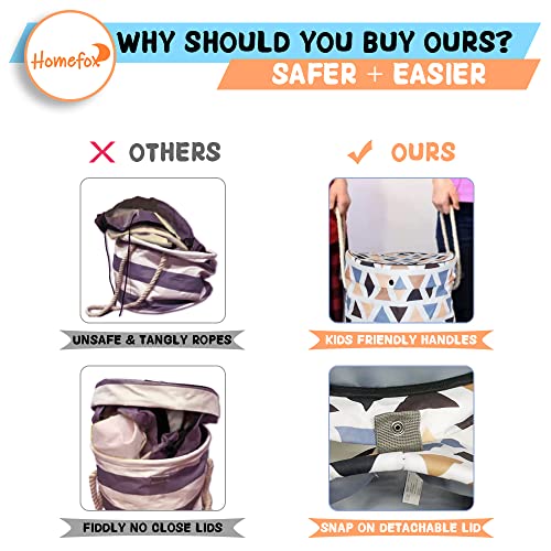 Homefox Toy Storage Basket With Large Play Mat - Organizer Tote Bag For Lego Building Bricks Toy Blocks Boy Girls Drawstring Play Mat Tidy High Boundary Lip Collapsible Xl Kids Canvas Bin, 16"X13” Height #TOP3