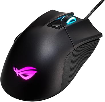 ASUS ROG Gladius II Core Lightweight, Ergonomic, Wired Optical Gaming Mouse with 6200-DPI Sensor, ROG-Exclusive Switch-Socket Design and Aura Sync Lighting Black,90MP01D0-B0UA00