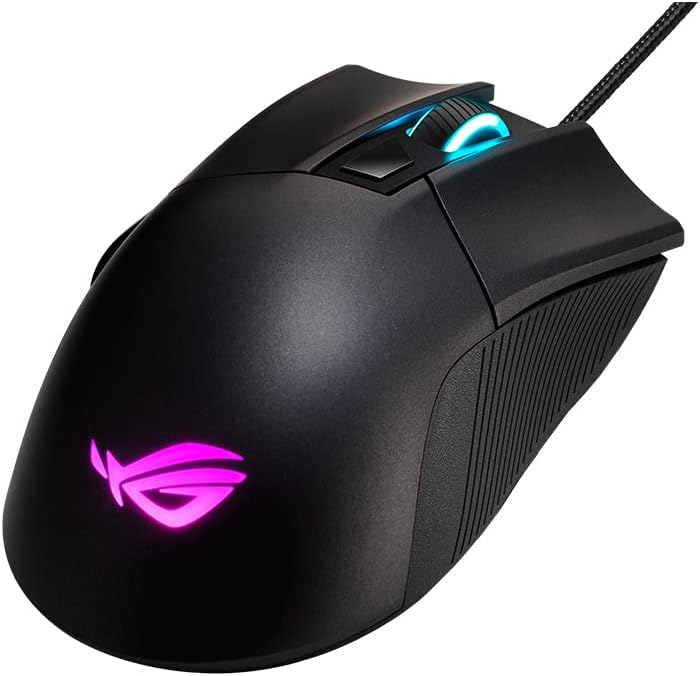 ASUS ROG Gladius II Core Lightweight, Ergonomic, Wired Optical Gaming Mouse with 6200-DPI Sensor, ROG-Exclusive Switch-Socket Design and Aura Sync Lighting Black,90MP01D0-B0UA00