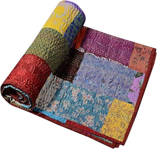 HandloomBazzar Colcha Kantha de retazos