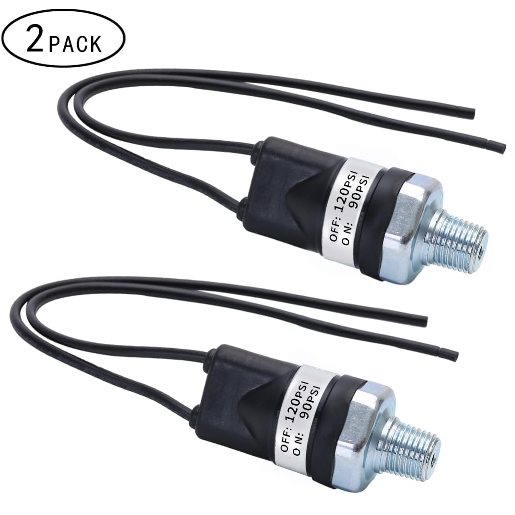 Air Pressure Switch 90-120 PSI 1/4"-18 NPT Air Compressor Pressure Switch Pressure Controller 120V AC DC 24V 12V