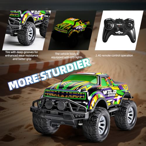 Top Remote Control Off Road Truck for Kids with 24GHz RC Monster Car and LED Lights - Image 5