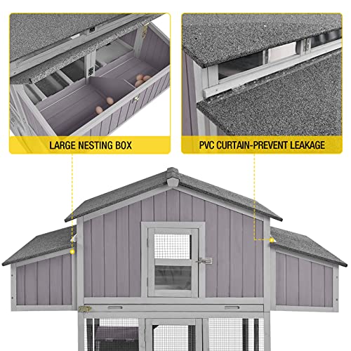 Chicken Coop Folding  26Ft² Portable Chicken House Easy To Set Up By Few Steps Wooden Poultry Cage With Large Nesting Box,Multi-Levels #TOP4