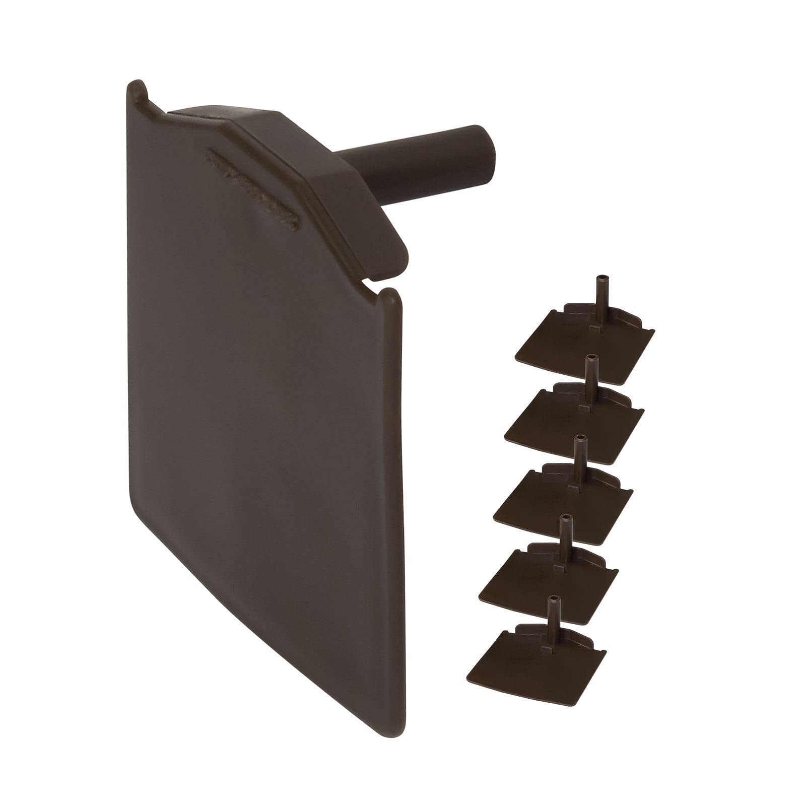 5 x Brown End Cap for Exitex Capex Snap Down Glazing Bar on Lean-to Timber Rafter