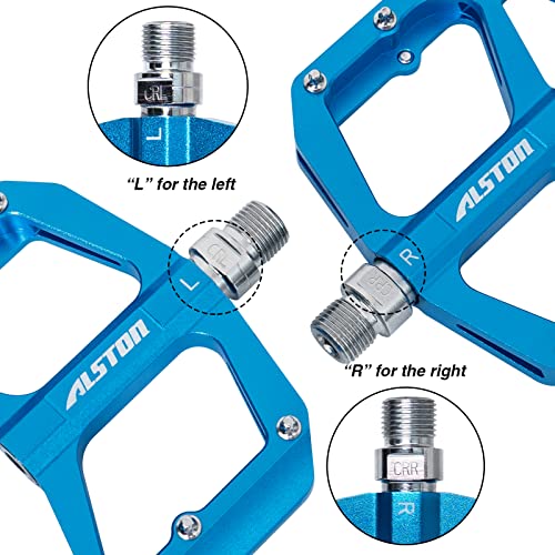 Alston Bike Pedals Bicycle Pedals Cnc Bike Platform Pedals 3 Bearings 9/16 Aluminum Alloy Bicycle Pedals Flat Pedals With Anti-Skid Nails For Bmx Mountain Road Bike #TOP3