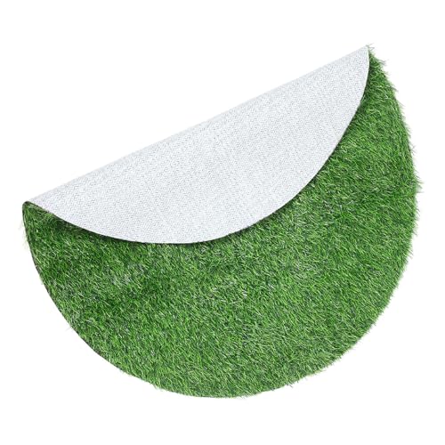 KONTONTY Alfombra Redonda de Césped Artificial Resistente la Intemperie y UV Tapete Verde Realista para Decoración de Jardines Cubre Pozos y Áreas Exteriores para Patios y Espacios con