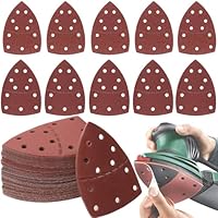 70 Schleifpapier Dreieckschleifer Klett Mouse Schleifpapier Set 11-Loch Dreieck-Schleifpads Set Delta Schleifpapier Dreieckschleifer 40/80/120/180/240/320/400 Körnung Schleifpapier Für Holz Metall