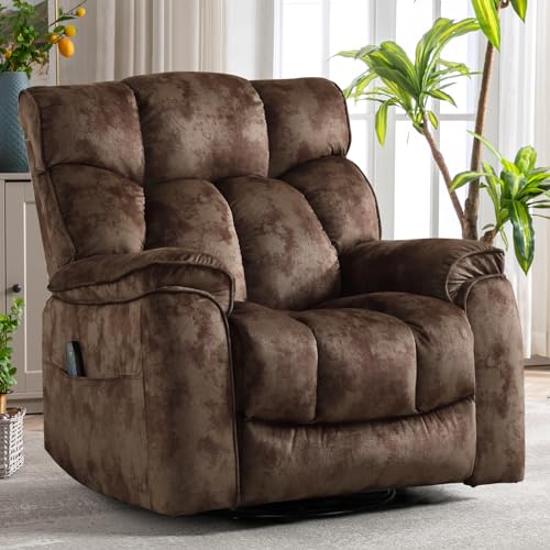 INZOY Oversized Rocker Recliner with Heat and Vibration