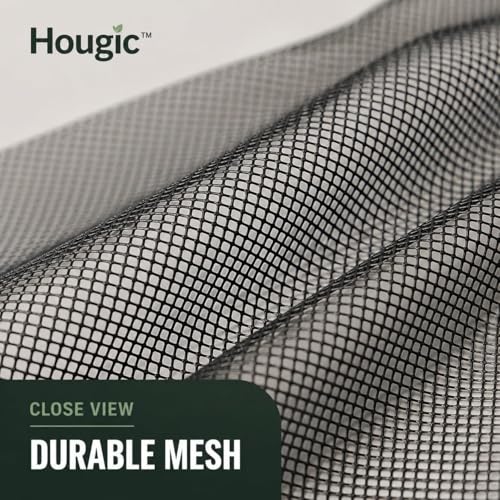 Image of Magnetic Mosquito Screen Door Net Curtain (with Thumb Pins Only (Tape not Included)) Magnets Reinforced Polyester Curtain Back Door Mesh with Insect Control | Insect Repellent Size 7 feet Black Color