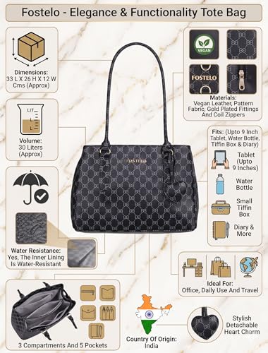 Image of Fostelo Women's Riverside Satchel Tote Handbag for Women | Ladies Purse | Stylish Shoulder Bag | Gift For Women