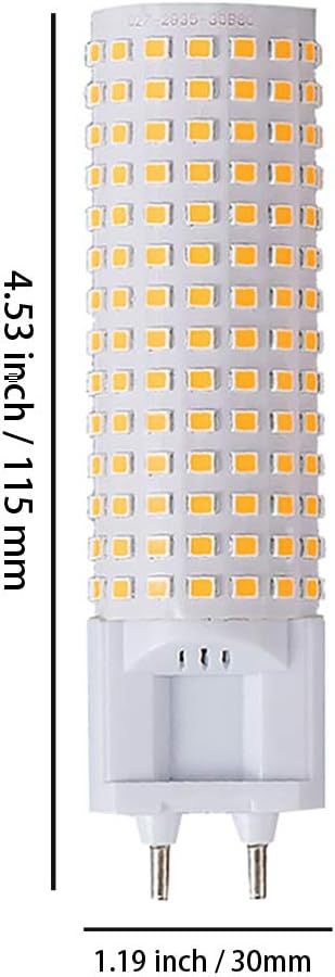 18W G12 LED Light Bulb 18W Corn Light Bulb Large Area Corn Lamp G12 Bi-Pin Base for Indoor Home Office Warehouse Factory 6000K Cool White 85V-265V Non-dimmable 360 Degree Beam Angle Pack of 2