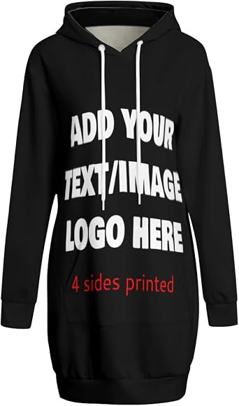 Custom Hoodies Dress For Women Design Your Own Image Photo or Text Personalized Hoodies Dress Unisex
