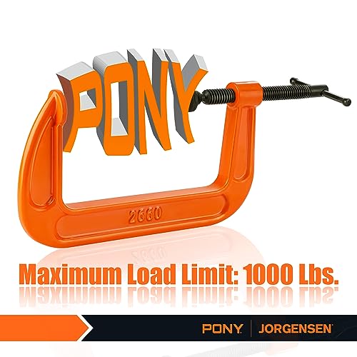 Image of PONY 6 inch C-Clamp Set, 2660 C-Clamp, 1000 lbs Load Limit, 2-Pack