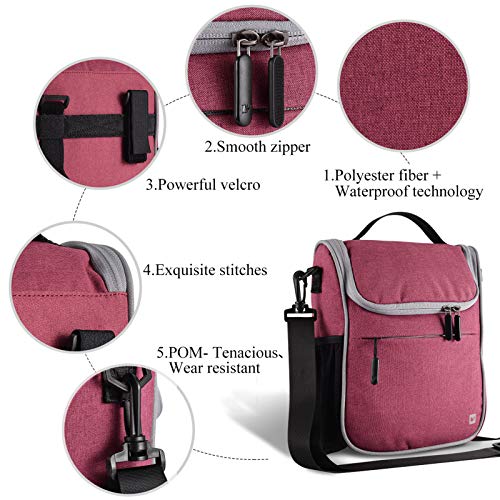 CamGo Waterproof Handlebar Bag for Bike - Cycling Front Storage Basket Bags Multipurpose Shoulder Pack Canvas Handbags with Rain Cover (Rose) by CamGo - Image 6