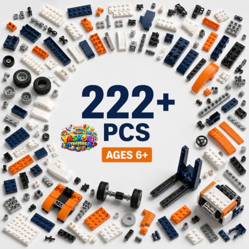 Image of Yashoni Automotive Building Blocks Toy Set for Kids | 10+ Construction Models in one Set| Aircraft, Excavator, Jeep, Car Model Building Kit | Educational STEM Toy | Ages 6+ (Engineering Forklift)