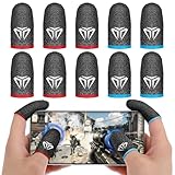 WLLHYF 10 Stück Gaming Finger Sleeves Elasthan Fasern Mobile Game Touchscreen Fingerhülse Bequeme Atmungsaktiver Anti-Schweiß Finger Handschuhe Daumenhülsen Fingerabdeckung Fingerlinge Gaming Zubehör