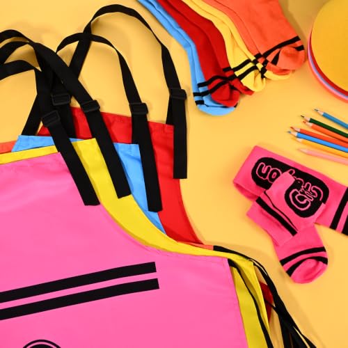SOPAYL 3 Pcs Funny Crayon Costume with Apron Cone Hat Striped Socks for Adult Halloween Themed Party Dress Up (Yellow) by SOPAYL - Used condition - Image 7