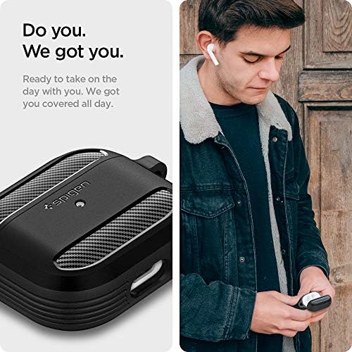 Spigen Rugged Armor Compatible with AirPods 3 Case (3rd Generation 2021) - Matte Black