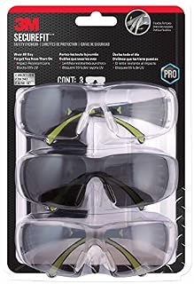 3M SF400-W-3PK-PS Secure-Fit 400 Anti-Fog Eye Protection Glasses, Multi-Pack (3 Pack)