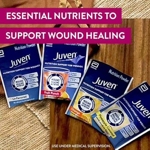 Juven Therapeutic Nutrition Drink Powder Including Collagen Peptides, Amino Acids, and HMB for Wound Healing Support, Orange, 30 Packets - Thumbnail 2