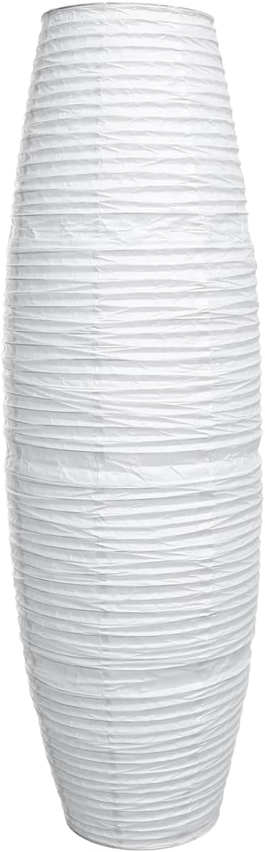 Uonlytech Paper Floor Lamp Shade Replacement, Foldable Standing Lampshade Japanese Style Paper Floor Light Cover Accessories for Bedroom Floor Light, White