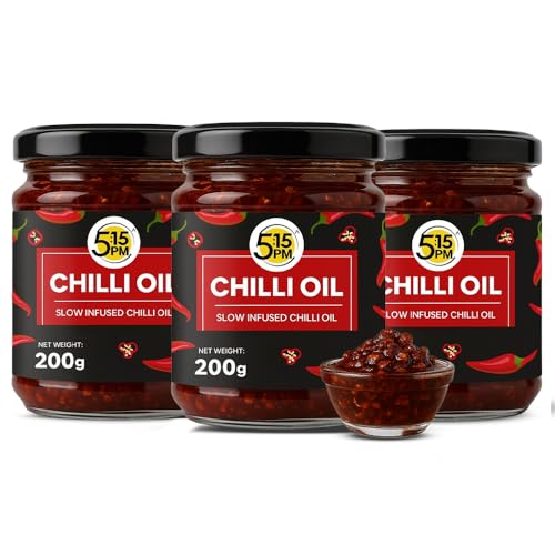 Image of 5:15PM Chilli Oil 200Gm|Crispy Chinese Chilli Oil|Sichuan Chilli Oil Garlic|Slow Infused|100% Natural,Vegan & Gluten Free|No Artificial Colours & Flavour|Perfect Stir-Fries,Noodles,Pizzas,200Gm