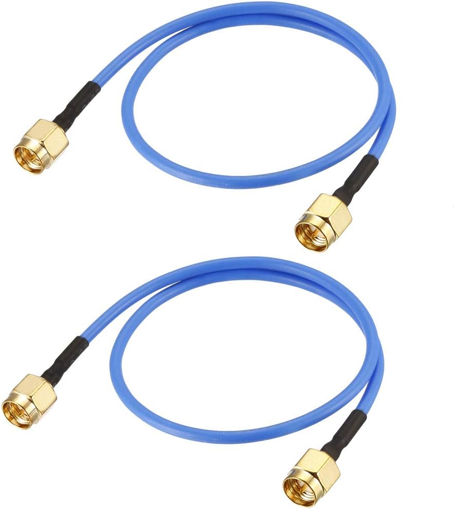 SMA Mâle à SMA Mâle Angle Droit RG405 Coax Câble 0.3Mètre 2Pcs