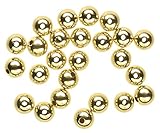 uGems 24-Pack 4mm Genuine Solid 14k Gold Round Beads Jewelers Seamless Gold Beads for Jewelry Making, USA Made, Sturdy, Use for Bracelets, Necklaces, Earrings