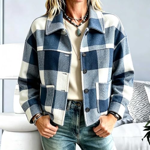 Piuwrlz Women's Plaid Shacket Button Down Flannel Jacket with Pockets - image 6
