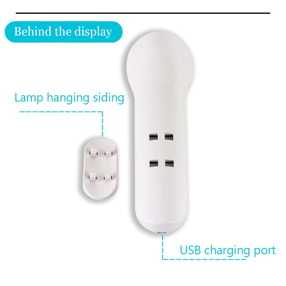 La luz del Sensor, la luz LED portátil Noche 6, una función de Litio de 1000 mAh de la batería, Carga por USB, 2 Modos de iluminación, Ahorro de energía (Paquete de 2),Rosado