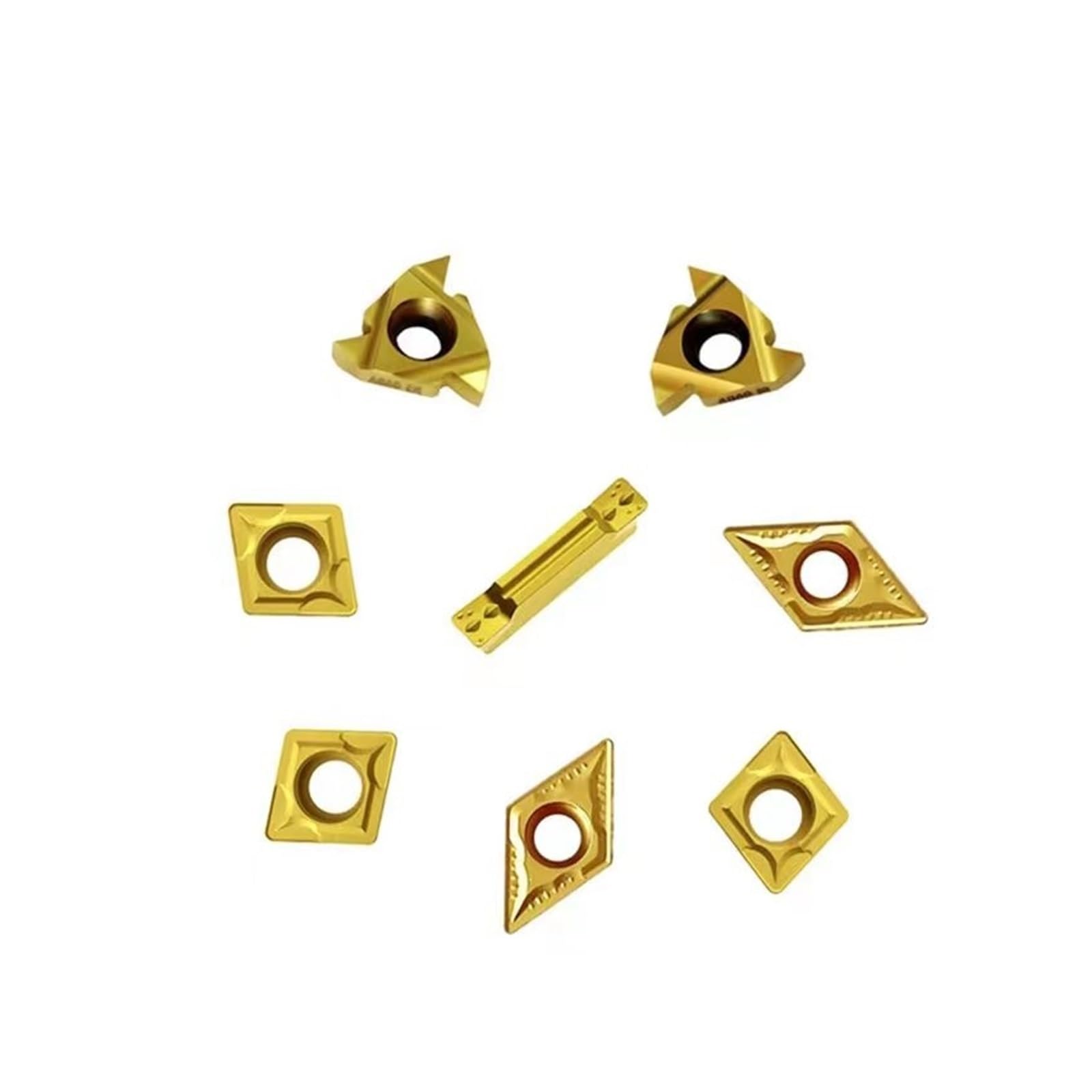 EDEDE Drehmeißel Set, Gemischte Einsätze Set CNC-Drehmaschine Drehwerkzeughalter Bohrstange Hartmetall/PCD-Einsätze for Metalldrehen Gewindeschneiden Einstechen(12mm Holder 8PCS,Aluminum)