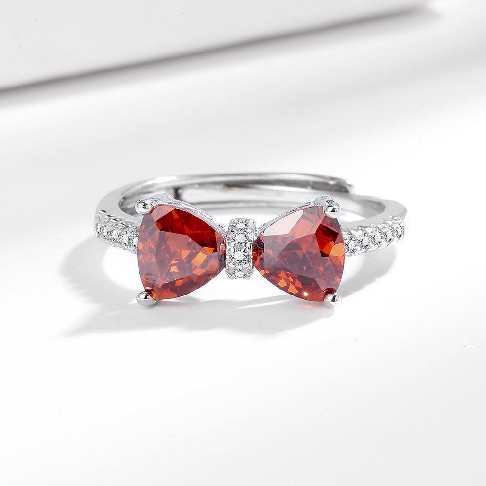 Rings for Women, Silver Plated Stainless Steel Promise Ring for Women, Adjustable Thumb Stacking Bands Cubic Zirconia Eternity Band Gift for Her - Image 5