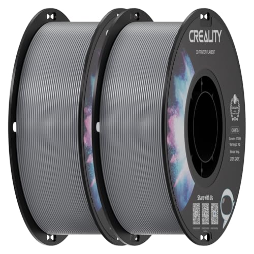 Image of Creality 2-Pack PETG Filament 1.75, 3D Printer Filament, Excellent Toughness High Precision, Odorless Non-Toxic Moistureproof, Glossy, 2kg (4.4lbs) Glossy 3D Printing Filament (Grey & Grey 2-Pack)