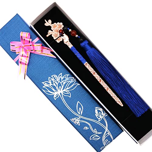 BITEYI Gland Marque-page en Métal,Signet Classique et Porte Page de Livre de Pouce Créatif Coffret Cadeau pour Amateurs de Lecture Amoureux des Livres (Mei G Jin) Cover